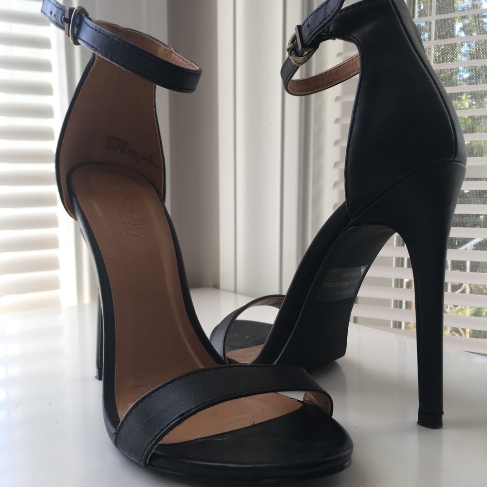 Black Classic Ankle Strap Heels
